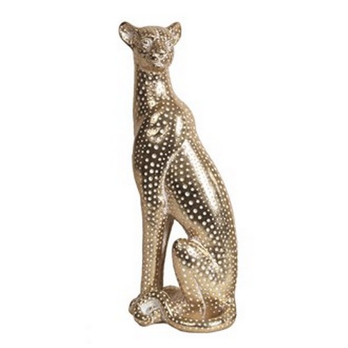 1313 - A large gold coloured leopard figure, H 38cms (2919018)   #