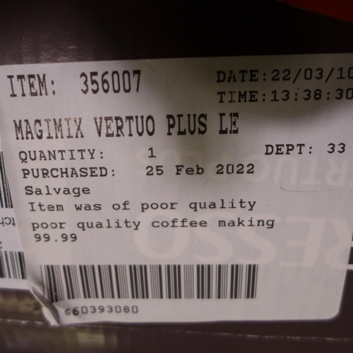 3034 - Magimix Vertuo Plus Le Coffee Machine    (250A -122)  * This lot is subject to vat