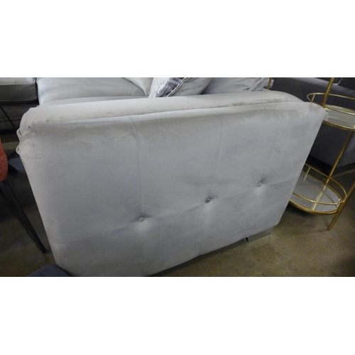 1347 - An Oakland Mao Mao aluminium velvet and studded two piece corner sofa