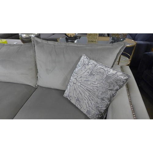 1347 - An Oakland Mao Mao aluminium velvet and studded two piece corner sofa