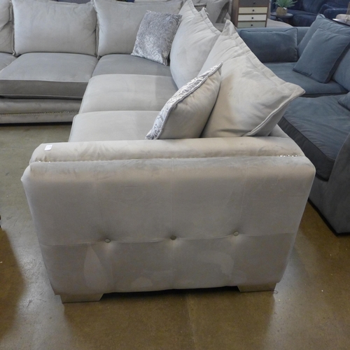 1347 - An Oakland Mao Mao aluminium velvet and studded two piece corner sofa