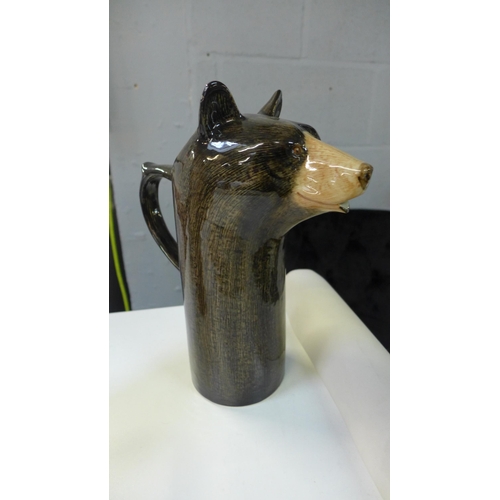 1440 - A black bear ceramic wine jug (83-27)   #