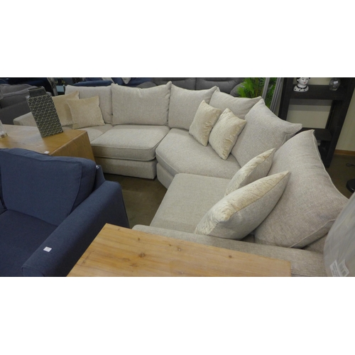 1366 - An oatmeal upholstered LHF corner sofa