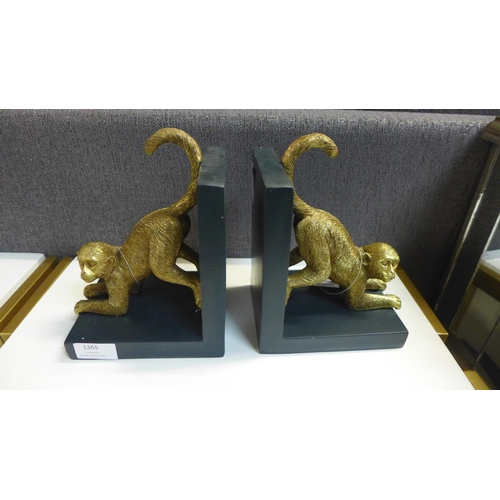 1369 - A pair of monkey bookends, H 20cms (701717)   #