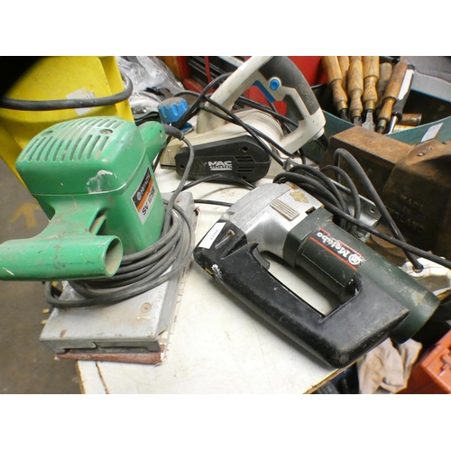 2032 - Macallister electric plane, Metabo jigsaw & Hitachi sander - all W