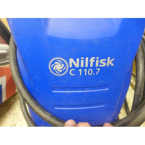 2002 - Nilfisk blue C110.7 pressure washer/jet wash with hose, pistol, lance & jet head - W