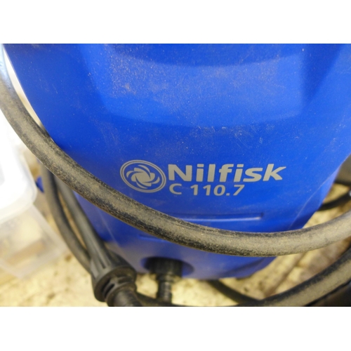 2002 - Nilfisk blue C110.7 pressure washer/jet wash with hose, pistol, lance & jet head - W