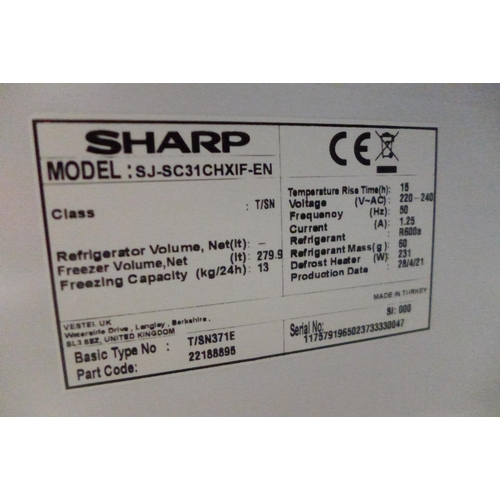 3038 - Sharp Inox Freezer Tall 280L (Model: SJ-SC31CHXIF) (4110-22)  Original RRP £458.33+ VAT  * This lot ... 