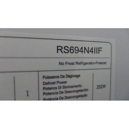 3049 - Hisense Side-By-Side Stainless Steel Fridge Freezer (Model: RS694N4IIF) (4110-24)   Original RRP £66... 