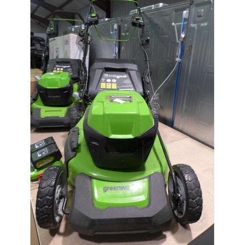 3057 - Greenworks Self Propelled Battery Mower (2X 24V Batteries & Charger)   (4105-32)  Original RRP £324.... 