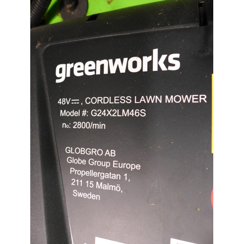 3057 - Greenworks Self Propelled Battery Mower (2X 24V Batteries & Charger)   (4105-32)  Original RRP £324.... 