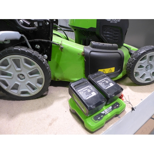 3057 - Greenworks Self Propelled Battery Mower (2X 24V Batteries & Charger)   (4105-32)  Original RRP £324.... 