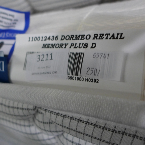 3211 - Dormeo Memory Plus Double Mattress, Original RRP  £164.99 + vat  (250A -512)  * This lot is subject ... 