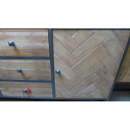 1540 - A Parquet two door, three drawer sideboard