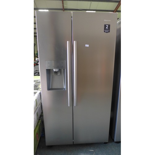 3050 - Hisense Side-By-Side Stainless Steel Fridge Freezer (Model: RS694N4IIF) (4110-25)   Original RRP £66... 