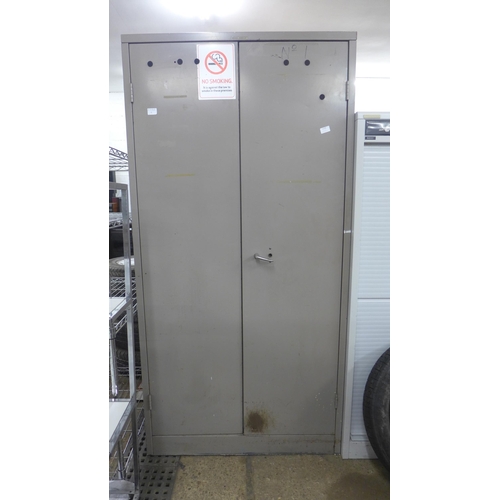 2310 - A Roneo Vickers 180cm tall 2 door metal cabinet, no key