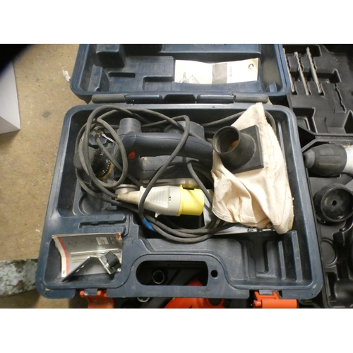 2023 - Power tool job lot: Bosch electric plane, drill and driver in case, Bosch jigsaw in case