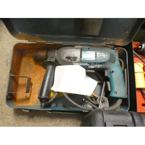 2025 - Power tool job lot: Black and Decker dremel type multitool, 110v breaker drill, Metabo 110v hammer d... 