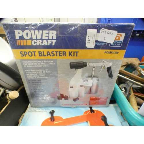 2040 - Powercraft spot blaster kit, boxed, sealed and a dent puller kit