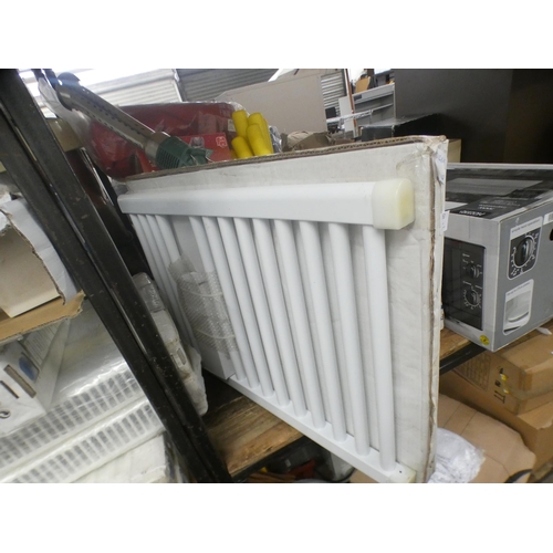 2060 - 2 Unused towel rail radiators - 700 x 450mm with fitting kits