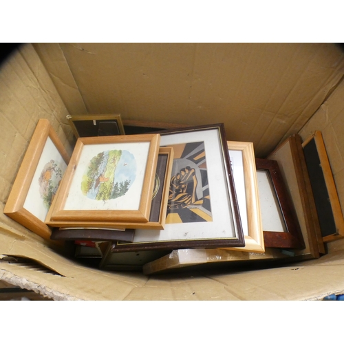 2078 - Box of approx. 70 photograph frames with box of misc. items