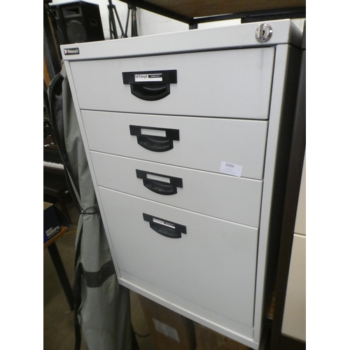 2089 - Triumph 4-drawer filing cabinet with key, W 18