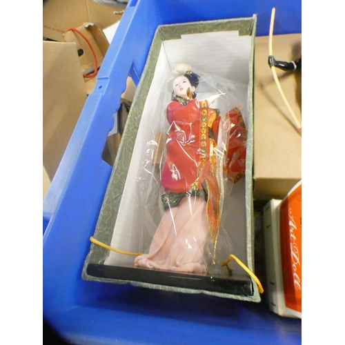 2104 - 2 Boxes of dolls and figures, many boxed overseas items