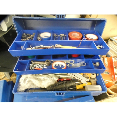 2107 - 7 Various metal tool holders with a qty of hand tools and a Draper magnetic organiser