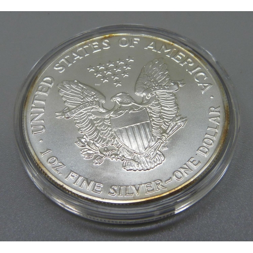 1035 - A USA 1oz fine silver one dollar coin, 1991