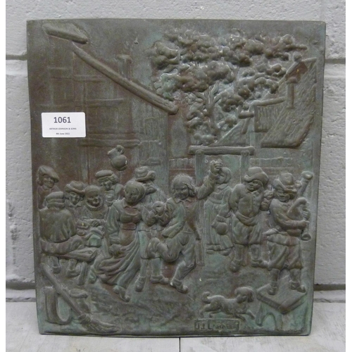 1061 - A relief moulded plaque, celebration scene **PLEASE NOTE THIS LOT IS NOT ELIGIBLE FOR POSTING AND PA... 