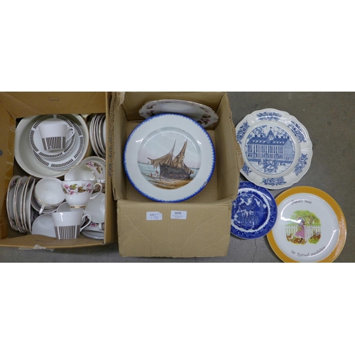 1070 - A Duchess bone china tea set, a Royal Osborne Caprice part tea set and Wedgwood Kashmar two cups (on... 