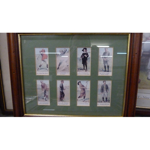 1076 - Golf and football related items including cigarette cards, framed pictures, a football programme, et... 