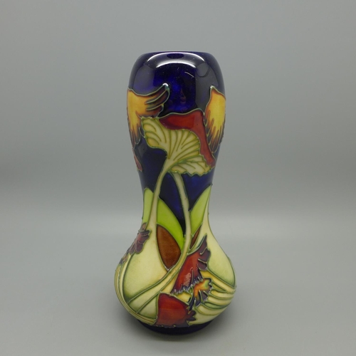 606 - A Moorcroft Parasol Dance Mushroom vase, 2005 backstamp, 16cm