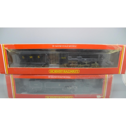 650 - Two Hornby 00 gauge locomotives, R239 BR 2-6-4T Class 4P and R322 BR 2-8-0 Class 8F, boxed