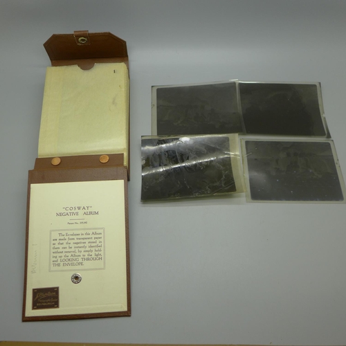 664 - An album of approximately one hundred large format celluloid negatives, circa 1900 with itemised lis... 