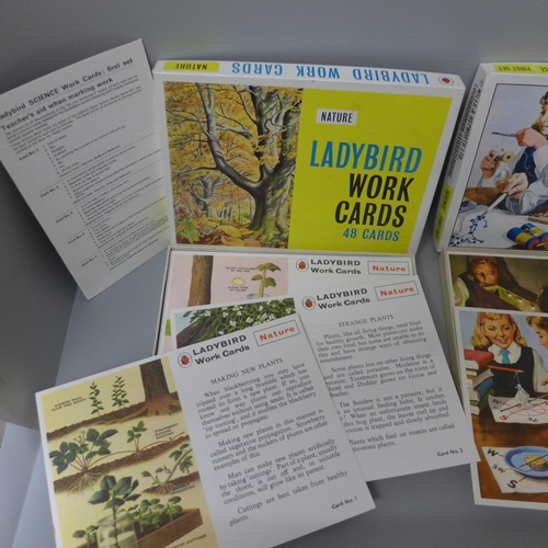 667 - Two sets of 48 Ladybird Work Cards, Science First Set and Nature, boxed