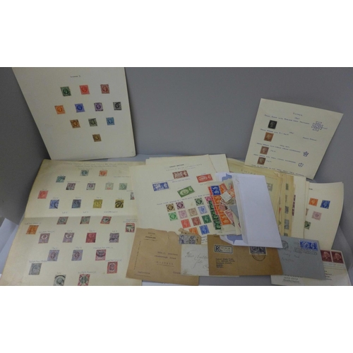 672 - A folder of Victorian and later postage stamps including Penny Black