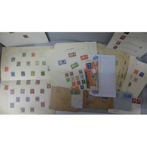 672 - A folder of Victorian and later postage stamps including Penny Black