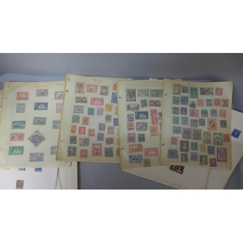 672 - A folder of Victorian and later postage stamps including Penny Black