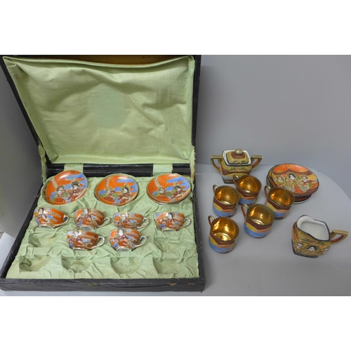 694 - Two Japanese part tea sets