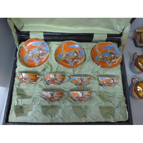 694 - Two Japanese part tea sets