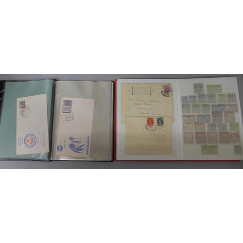 698 - Stamps:- India stamps, postal history and first day covers in two albums