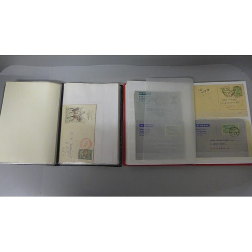 698 - Stamps:- India stamps, postal history and first day covers in two albums