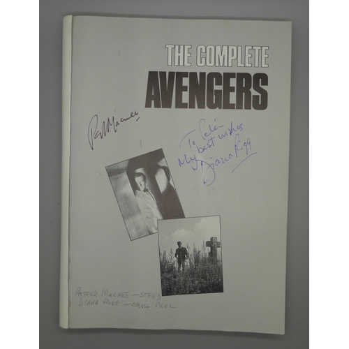 702 - The Avengers book, with Patrick McNee and Diana Rigg autographs