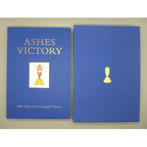 704 - A 2005 Ashes Victory limited edition no. 39/150 signed book, signed by the whole squad