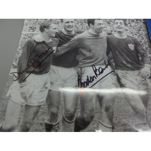 707 - A 1963 FA Cup semi-final programme and a signed photo of Gordon Banks and David Gibson, with certifi... 