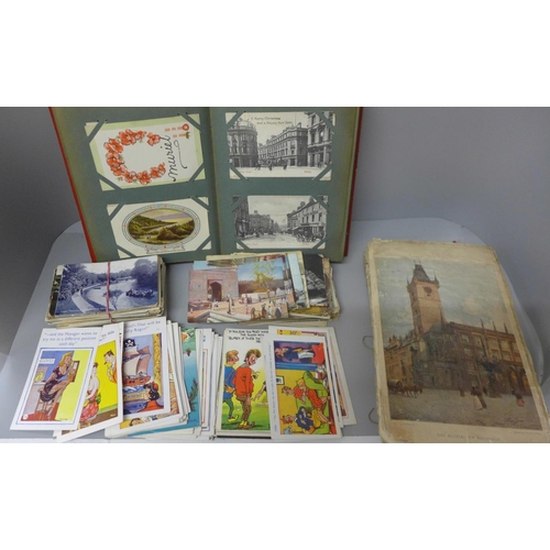 727 - Two postcard albums and a collection of loose postcards, early 20th Century onwards