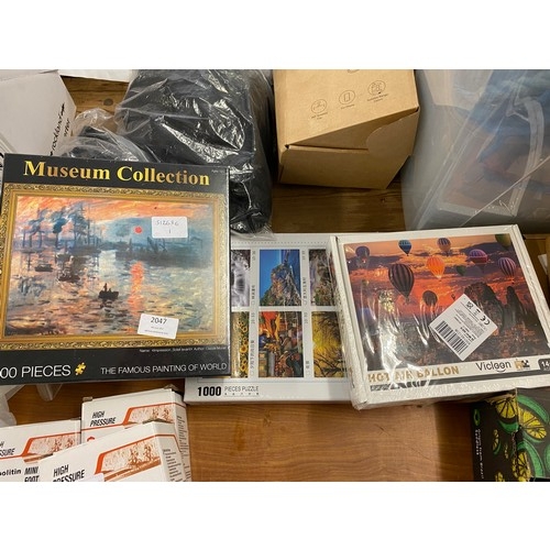 2047 - 3 Sealed 1000-piece jigsaws (hot air balloons, Positano, Italy, Monet's Soleil Levant)