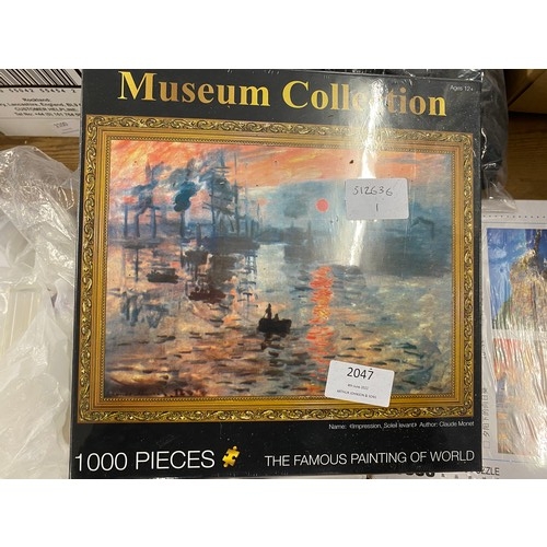 2047 - 3 Sealed 1000-piece jigsaws (hot air balloons, Positano, Italy, Monet's Soleil Levant)