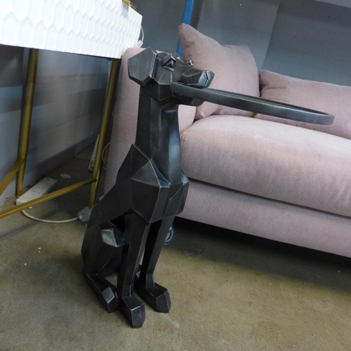 1321 - A black sculptured dog side table